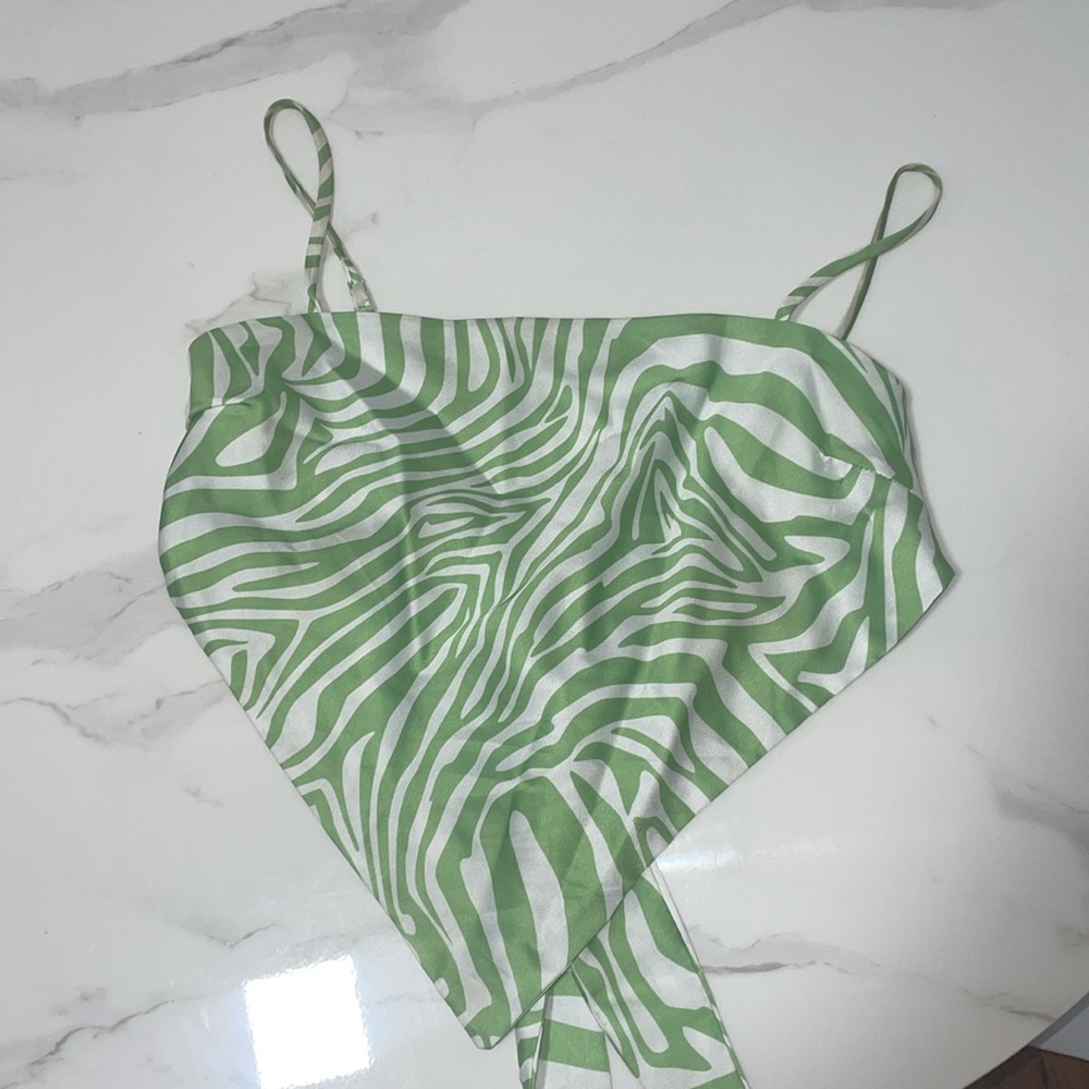 Princess Polly Green zebra bandana top size 6